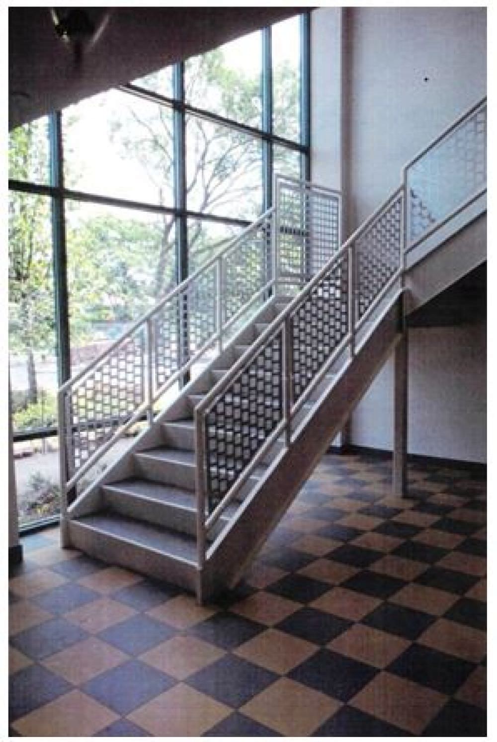 PERFORATED ALUMINUM RAILING WITH 2 INCH SQUARE PERFORATIONS